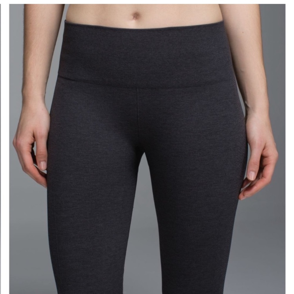 Lululemon Ebb To Street Seamless Leggings Pant Heathered Black 6